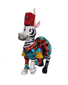 Gisela Graham Dressed Up Zebra Glass Christmas Tree Decoration